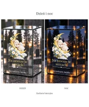 Znicz lustrzany LED – Baranek na księżycu dla dziecka - dzień i noc
