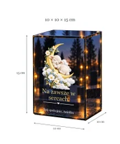 Znicz lustrzany LED – Baranek na księżycu dla dziecka - wymiary