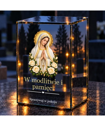 Znicz lustrzany LED – Matka Boża Fatimska - noc na grobie