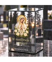 Znicz lustrzany LED – Matka Boża Fatimska - dzień na grobie