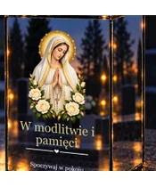 Znicz lustrzany LED – Matka Boża Fatimska - zbliżenie