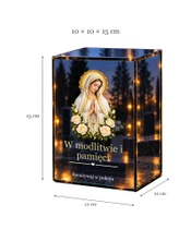 Znicz lustrzany LED – Matka Boża Fatimska - wymiary