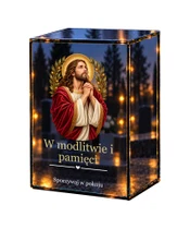 Znicz lustrzany LED – Jezus w Ogrójcu - białe tło