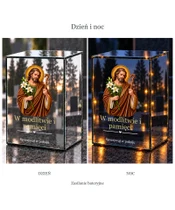 Znicz lustrzany LED – Święty Józef Opiekun - dzień i noc