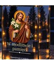 Znicz lustrzany LED – Święty Józef Opiekun - zbliżenie