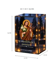 Znicz lustrzany LED – Święty Józef Opiekun - wymiary