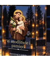 Znicz lustrzany LED – Święty Antoni z Dzieciątkiem - zbliżenie