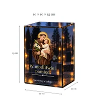 Znicz lustrzany LED – Święty Antoni z Dzieciątkiem - wymiary
