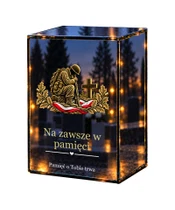 Znicz lustrzany LED – Żołnierz — Na wiecznej warcie - białe tło