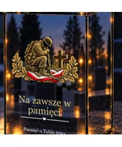 Znicz lustrzany LED – Żołnierz — Na wiecznej warcie - zbliżenie