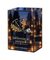 Znicz lustrzany LED – Medycyna — Za dobro i troskę - białe tło