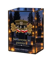 Znicz lustrzany LED – Czapka wojskowa — Wierny służbie - białe tło