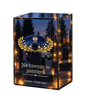 Znicz lustrzany LED – Czapka policyjna — Pamięć pozostaje - białe tło