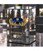 Znicz lustrzany LED – Czapka policyjna — Pamięć pozostaje - dzień na grobie