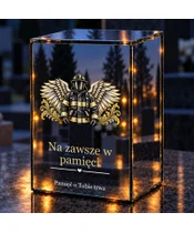 Znicz lustrzany LED – Strażak ze skrzydłami - noc na grobie