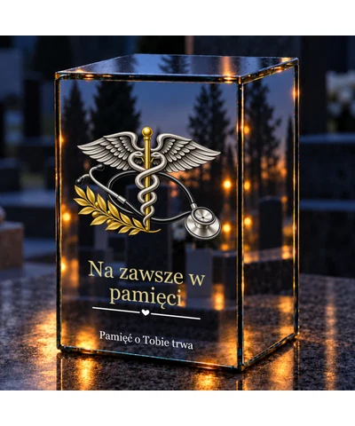 Znicz lustrzany LED – Lekarz — Skrzydła pamięci - noc na grobie