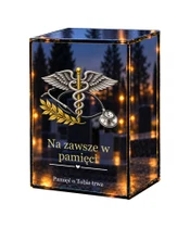 Znicz lustrzany LED – Lekarz — Skrzydła pamięci - białe tło
