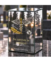 Znicz lustrzany LED – Lekarz — Skrzydła pamięci - dzień na grobie