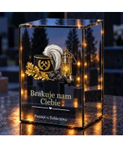 Znicz lustrzany LED – Górnik — Światło pamięci - noc na grobie