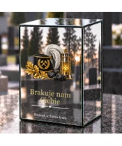 Znicz lustrzany LED – Górnik — Światło pamięci - dzień na grobie