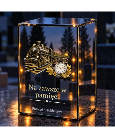 Znicz lustrzany LED – Kolejarz — Twoja droga trwa - noc na grobie