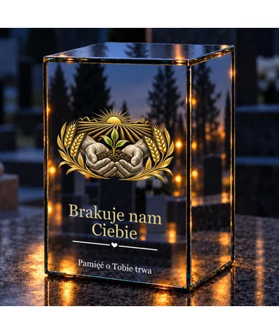 Znicz lustrzany LED – Rolnik — Za trud i serce - noc na grobie