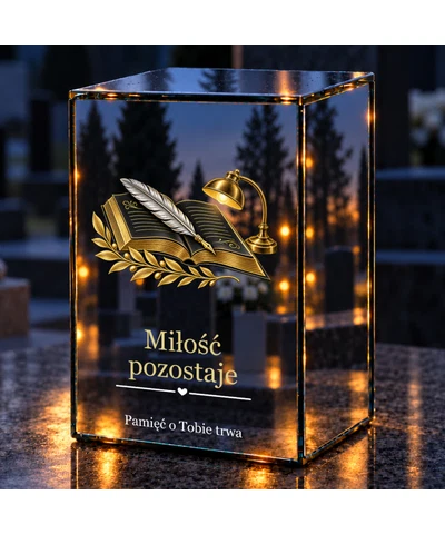 Znicz lustrzany LED – Nauczyciel — Dobro trwa - noc na grobie