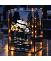 Znicz lustrzany LED – Pielęgniarka — Za czułość i troskę - noc na grobie
