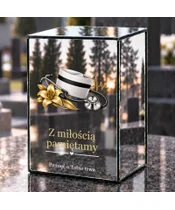 Znicz lustrzany LED – Pielęgniarka — Za czułość i troskę - dzień na grobie