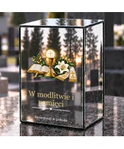Znicz lustrzany LED – Pamięć i wdzięczność za posługę - dzień na grobie
