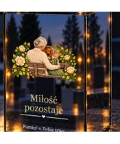 Znicz lustrzany LED – Babcia z wnuczką - zbliżenie