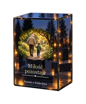 Znicz lustrzany LED – Dziadek z wnukiem - białe tło