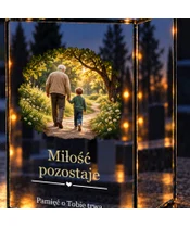 Znicz lustrzany LED – Dziadek z wnukiem - zbliżenie