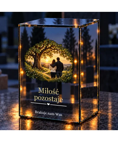 Znicz lustrzany LED – Wspólne korzenie - noc na grobie