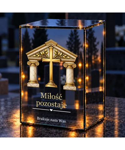Znicz lustrzany LED – Pamięci naszej rodziny - noc na grobie