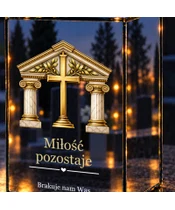 Znicz lustrzany LED – Pamięci naszej rodziny - zbliżenie