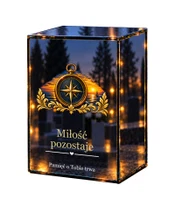 Znicz lustrzany LED – Kompas wspomnień - białe tło