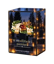 Znicz lustrzany LED – Stuła i księga wiary - białe tło