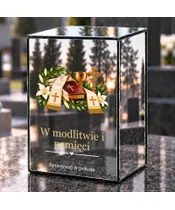 Znicz lustrzany LED – Stuła i księga wiary - dzień na grobie