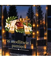 Znicz lustrzany LED – Stuła i księga wiary - zbliżenie