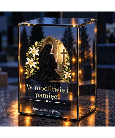 Znicz lustrzany LED – Cicha modlitwa - noc na grobie