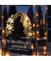 Znicz lustrzany LED – Cicha modlitwa - zbliżenie