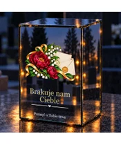 Znicz lustrzany LED – List wiecznej miłości - noc na grobie