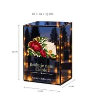 Znicz lustrzany LED – List wiecznej miłości - wymiary