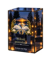 Znicz lustrzany LED – Łabędzie wiernej miłości - białe tło