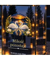 Znicz lustrzany LED – Łabędzie wiernej miłości - zbliżenie