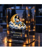 Znicz lustrzany LED – Autko wśród gwiazd - noc na grobie