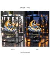 Znicz lustrzany LED – Autko wśród gwiazd - dzień i noc