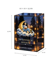 Znicz lustrzany LED – Autko wśród gwiazd - wymiary
