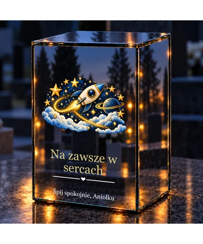 Znicz lustrzany LED – Najjaśniejsza gwiazda - noc na grobie
